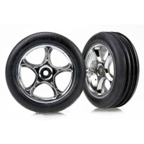Ruedas delanteras completas Traxxas montadas (llanta tracer 2.2 cromo y neumatico) TRX2471R