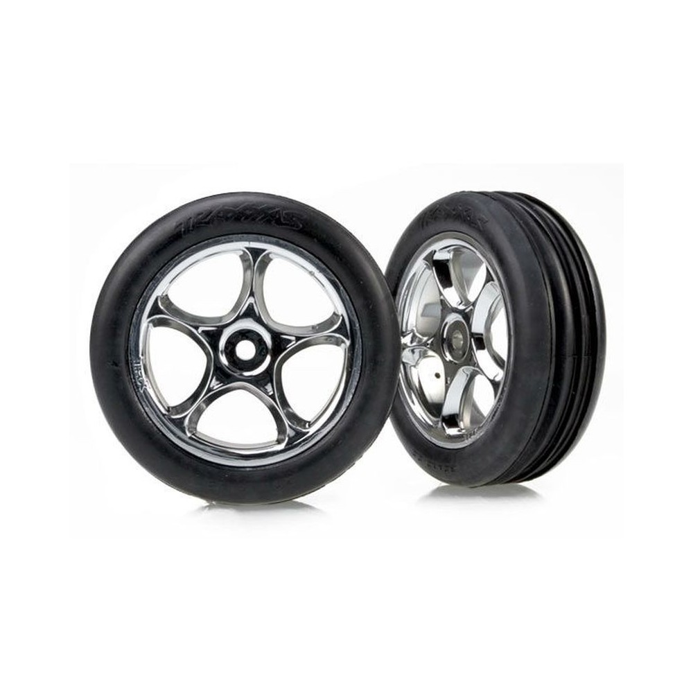 Ruedas delanteras completas Traxxas montadas (llanta tracer 2.2 cromo y neumatico) TRX2471R Ruedas delanteras completas Traxxas montadas (llanta tracer 2.2 cromo y neumatico) TRX2471R