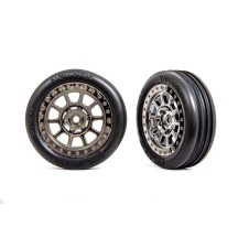 Ruedas 2.2 ribbed cromo negro Traxxas TRX2471T