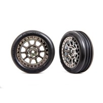 Ruedas 2.2 ribbed cromo negro Traxxas TRX2471T