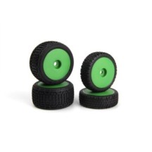 Maverick Microbe Buggy Wheel-Tyre Set Green-Front-Rear MV150842