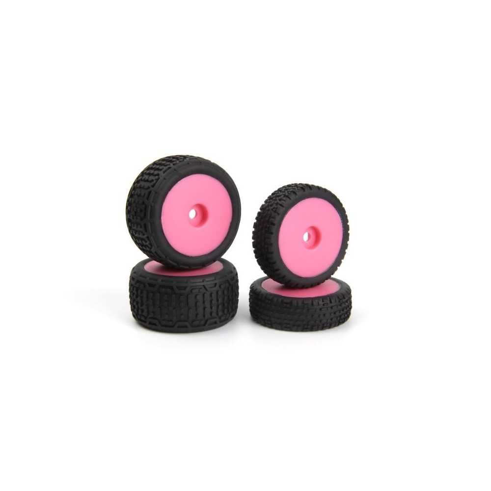 Maverick Microbe Buggy Wheel-Tyre Set Pink-Front-Rear MV150841 Maverick Microbe Buggy Wheel-Tyre Set Pink-Front-Rear MV150841