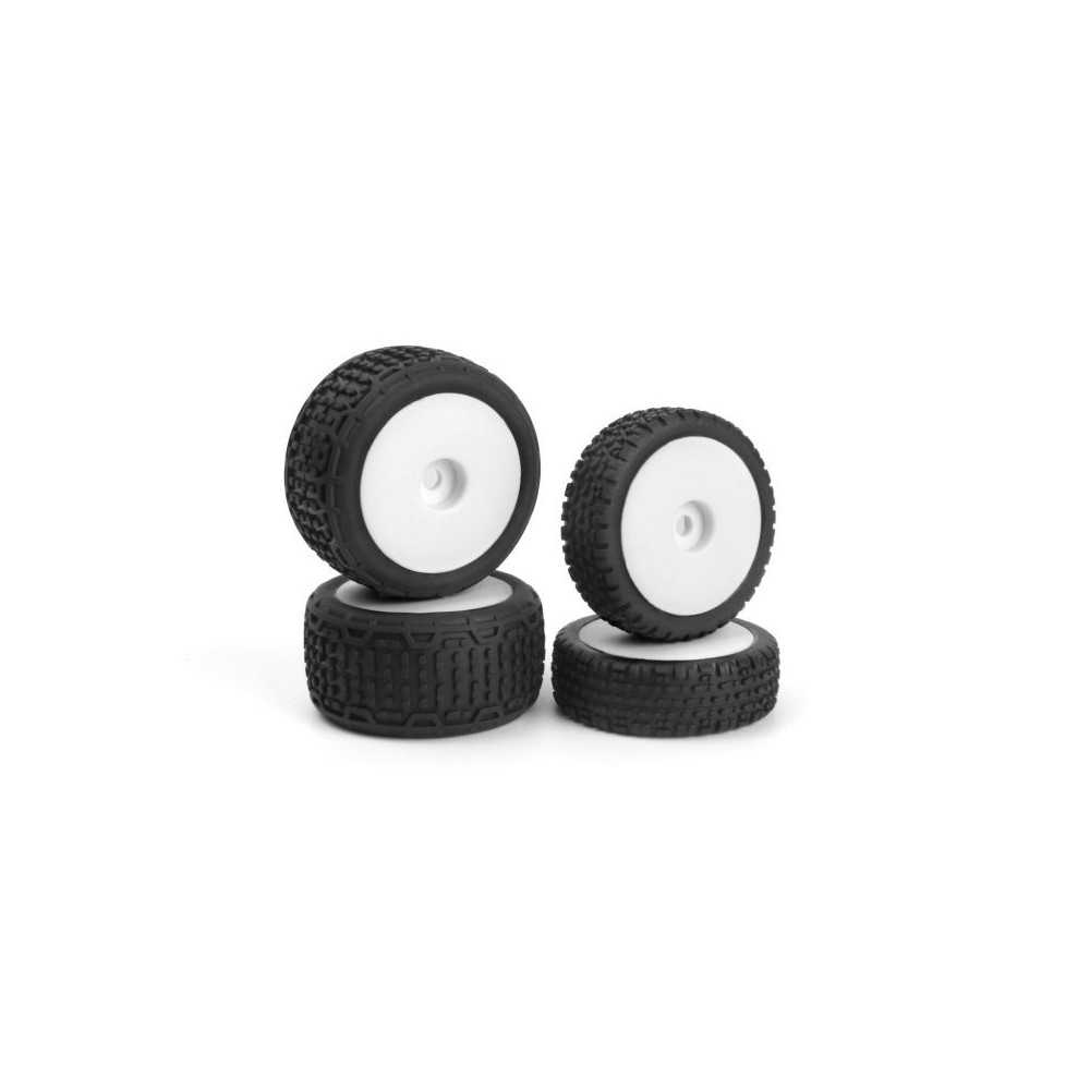 Maverick Microbe Buggy Wheel-Tyre Set White-Front-Rear MV150839 Maverick Microbe Buggy Wheel-Tyre Set White-Front-Rear MV150839