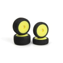 Maverick Microbe Buggy Wheel-Tyre Set Yellow-Front-Rear MV150840