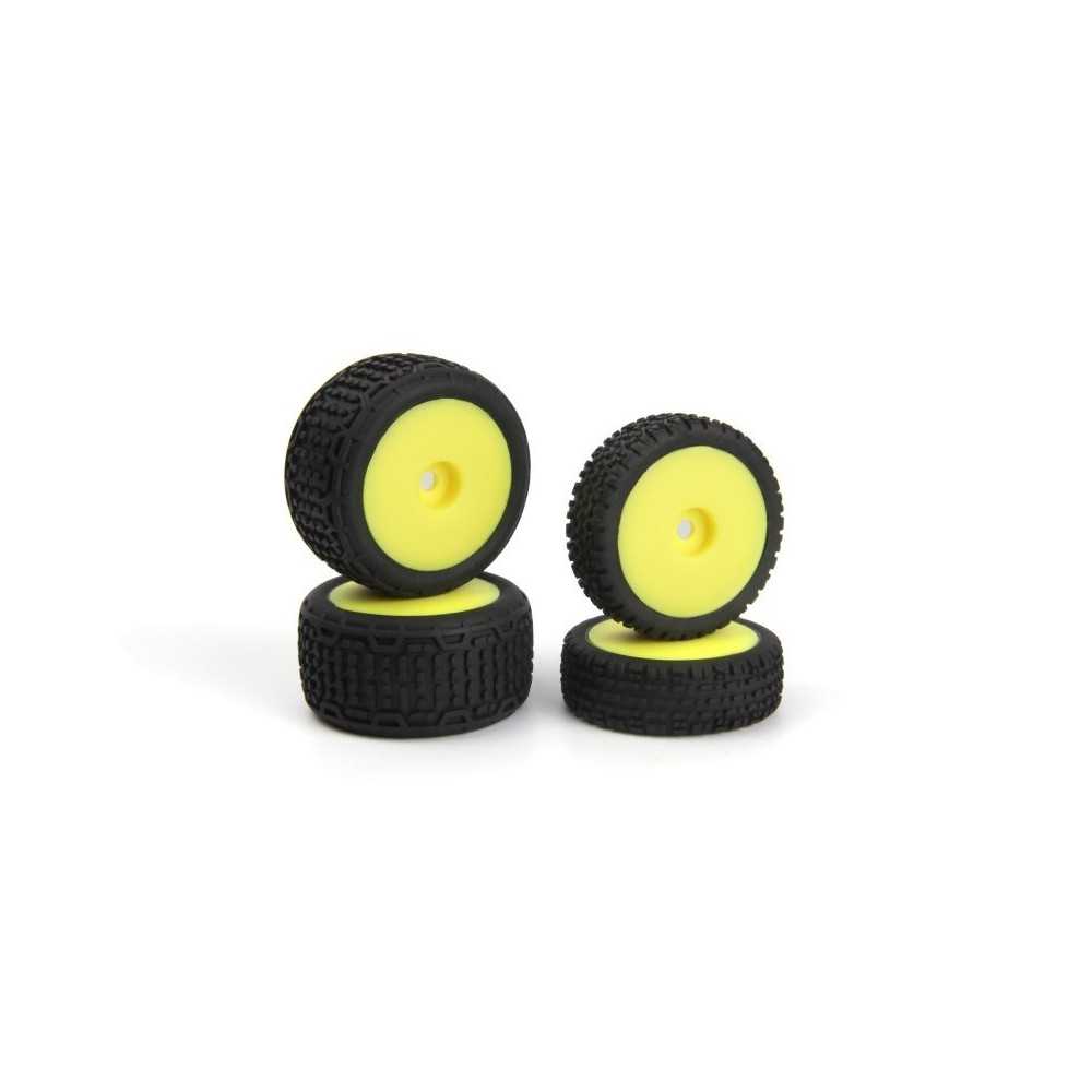 Maverick Microbe Buggy Wheel-Tyre Set Yellow-Front-Rear MV150840 Maverick Microbe Buggy Wheel-Tyre Set Yellow-Front-Rear MV150840