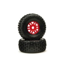 Arrma 1-7 dBoots Fortress Front-Rear 2.4-3.3 Pre-Mounted Tires 17mm Hex Red 2 ARA550065