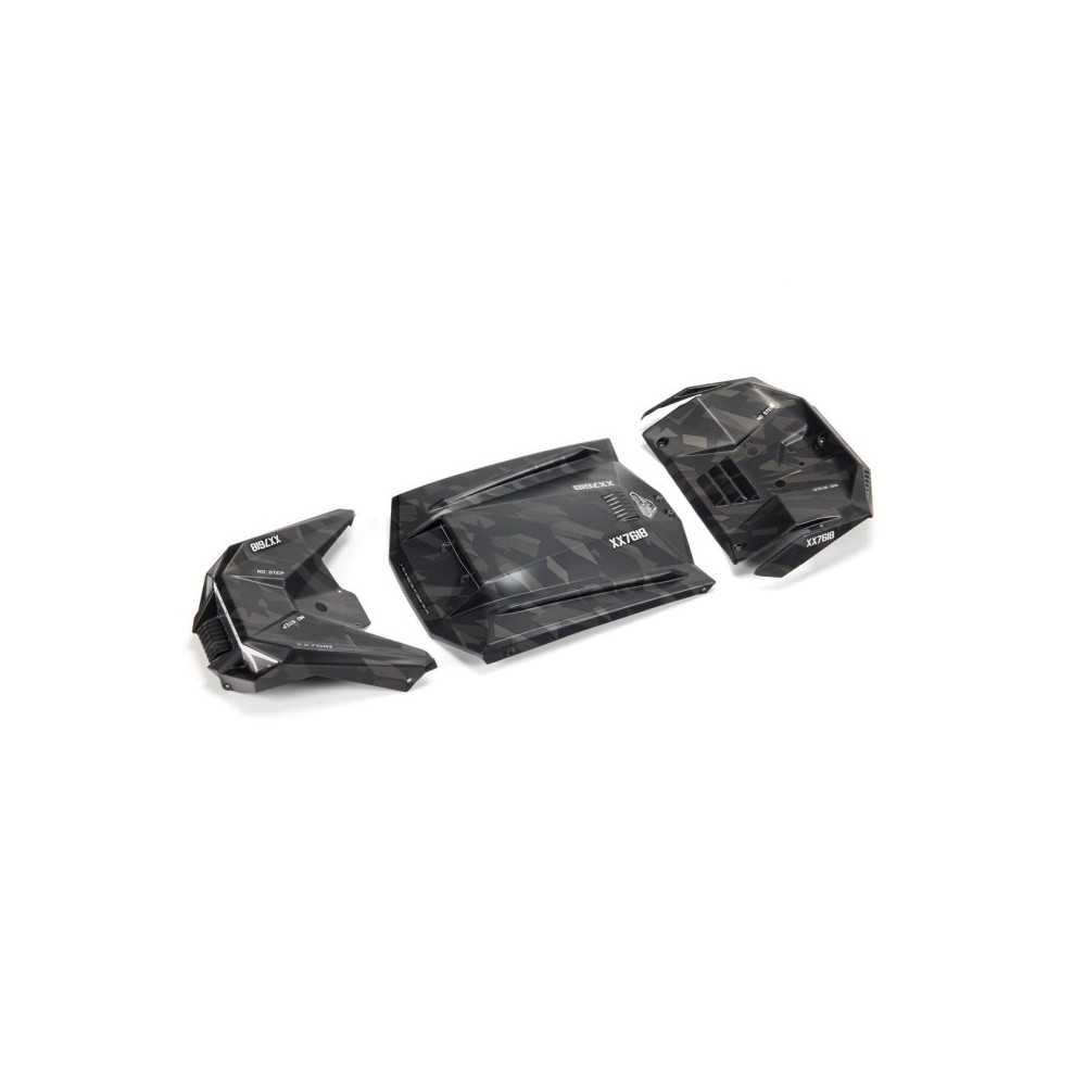 Arrma 1-7 Exterior Body Panels Painted Black Camo: FIRETEAM ARA411023 Arrma 1-7 Exterior Body Panels Painted Black Camo: FIRETEAM ARA411023