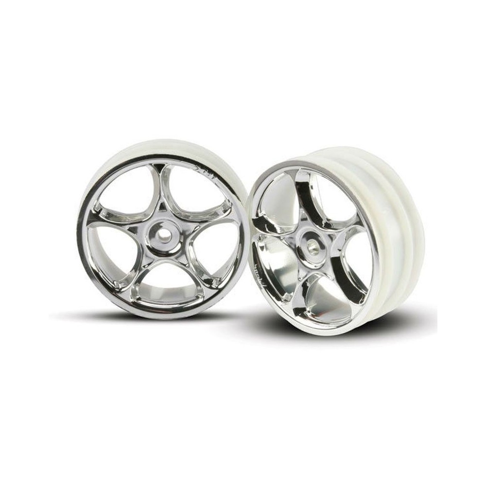 Llantas Tracer 2.2 cromadas delanteras Traxxas TRX2473 Llantas Tracer 2.2 cromadas delanteras Traxxas TRX2473