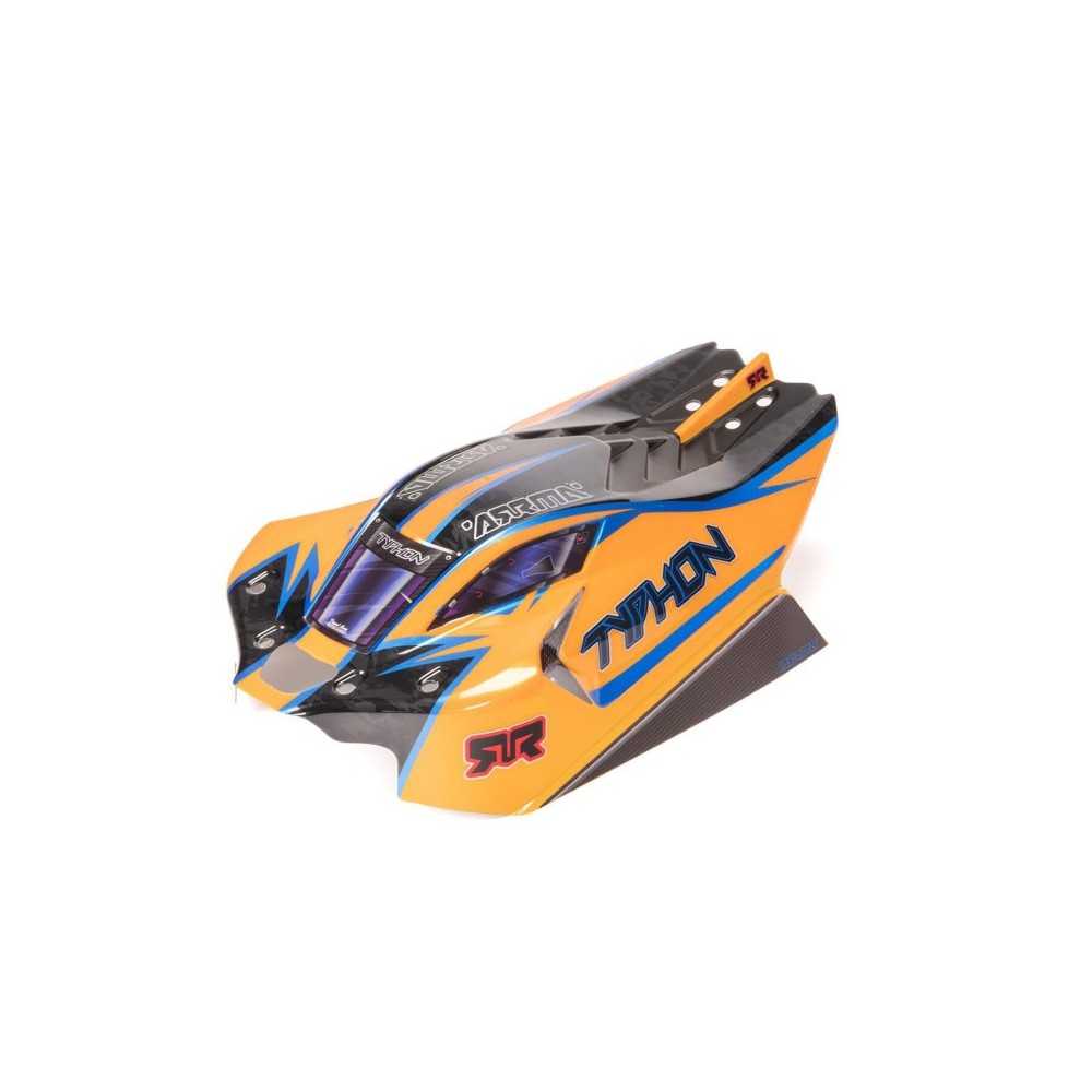 Arrma 1-8 Clipless Painted Decaled Body Orange: TYPHON 4X4 ARA-2318 Arrma 1-8 Clipless Painted Decaled Body Orange: TYPHON 4X4 ARA-2318