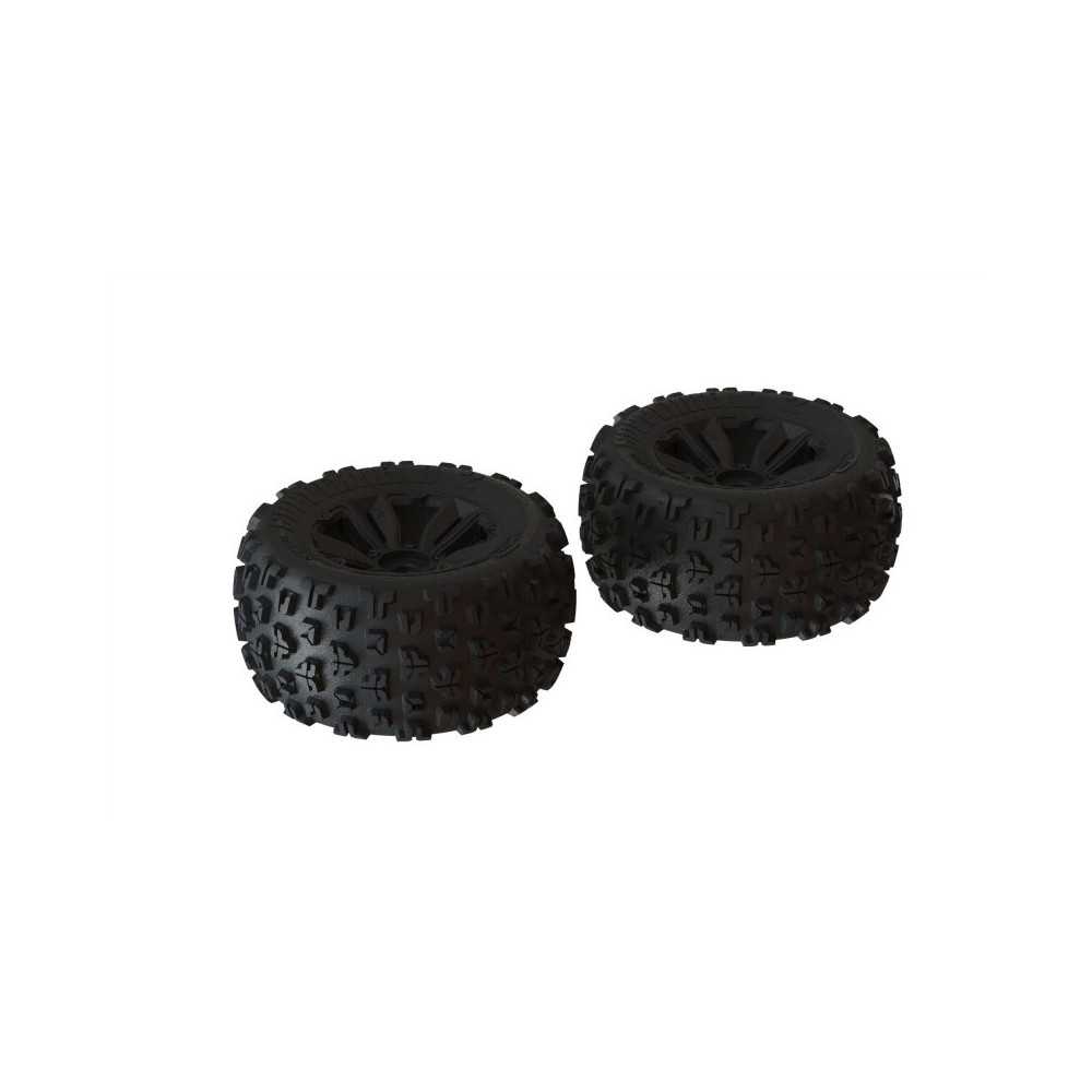Arrma 1-8 dBoots Copperhead2 MT Front-Rear 3.8 Pre-Mounted Tires 17mm Hex Black 2 ARA550059