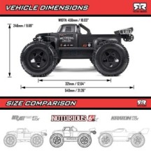 Arrma 1-8 NOTORIOUS 6S 4X4 RTR Brushless Stunt Truck Black ARA8611V6T1