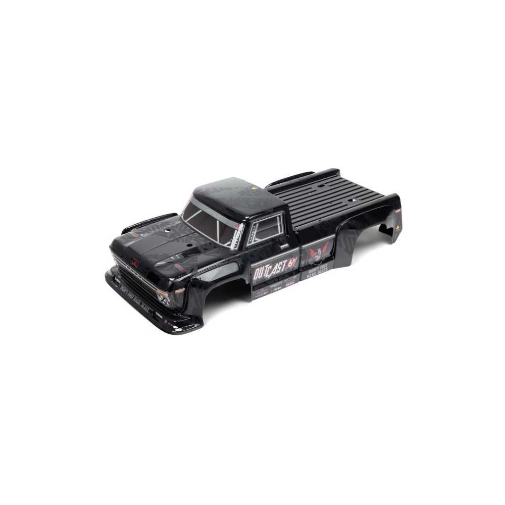 Arrma 1-8 Painted Decaled Trimmed Body Black : Outcast 6S BLX ARA406160