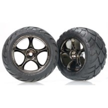 Traxxas Tires wheels assembled (tracer 2.2 black chrome wheels a ) TRX2478A