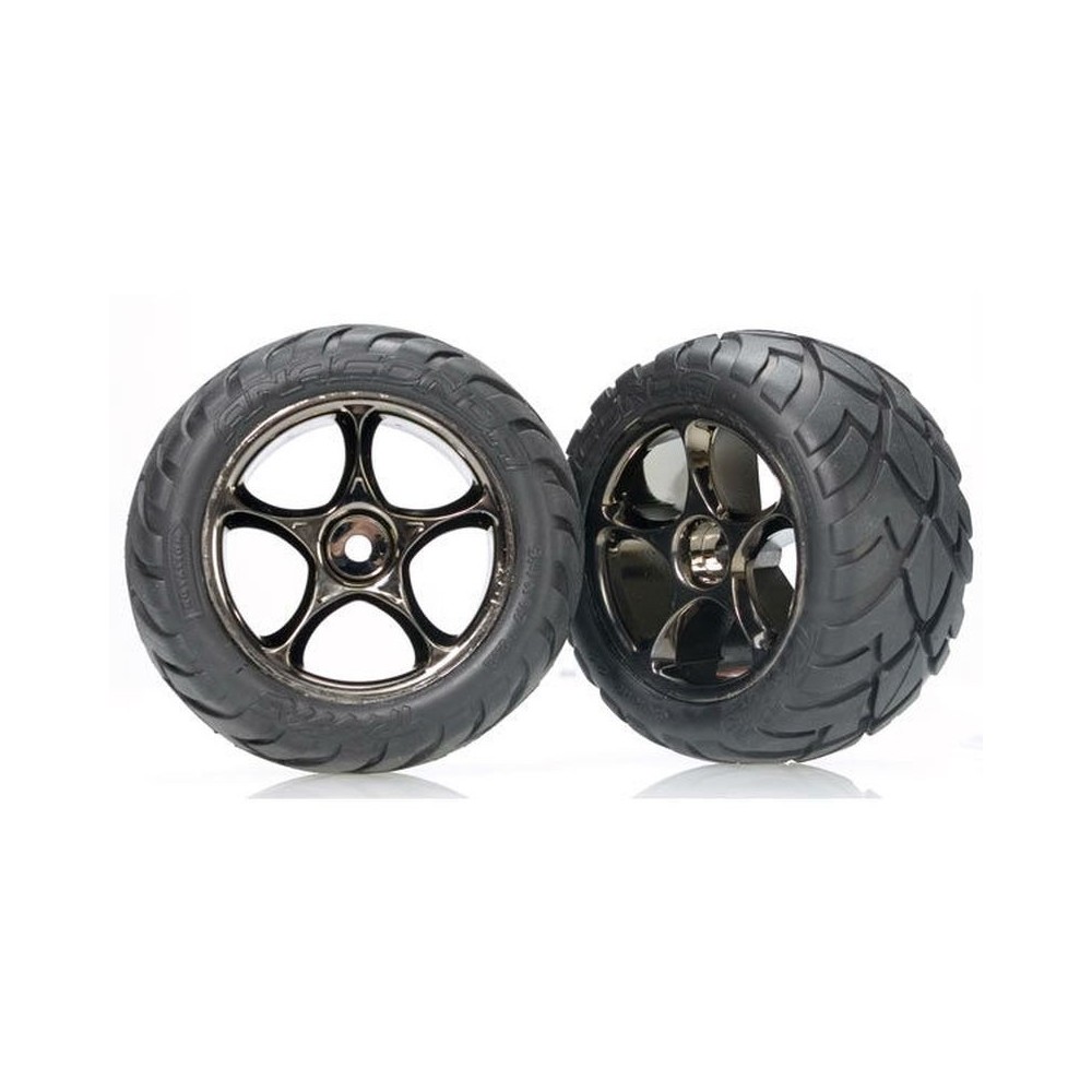 Ruedas montadas Tracer 2.2 cromo negro Anaconda traseras Traxxas TRX2478A