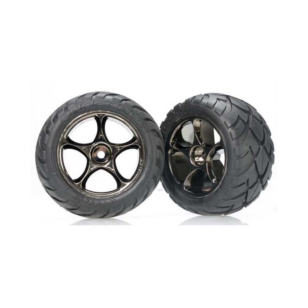 Traxxas Tires wheels assembled (tracer 2.2 black chrome wheels a ) TRX2478A Traxxas Tires wheels assembled (tracer 2.2 black chrome wheels a ) TRX2478A