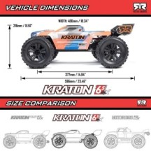Arrma 1/8 KRATON 6S 4X4 RTR Brushless Speed Truck Blue/Orange ARA8608V6T1