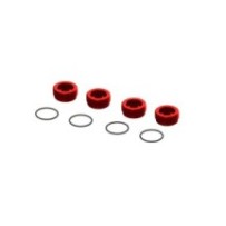 Arrma Aluminum Front Hub Nut Red 4 with O-Rings ARA320467