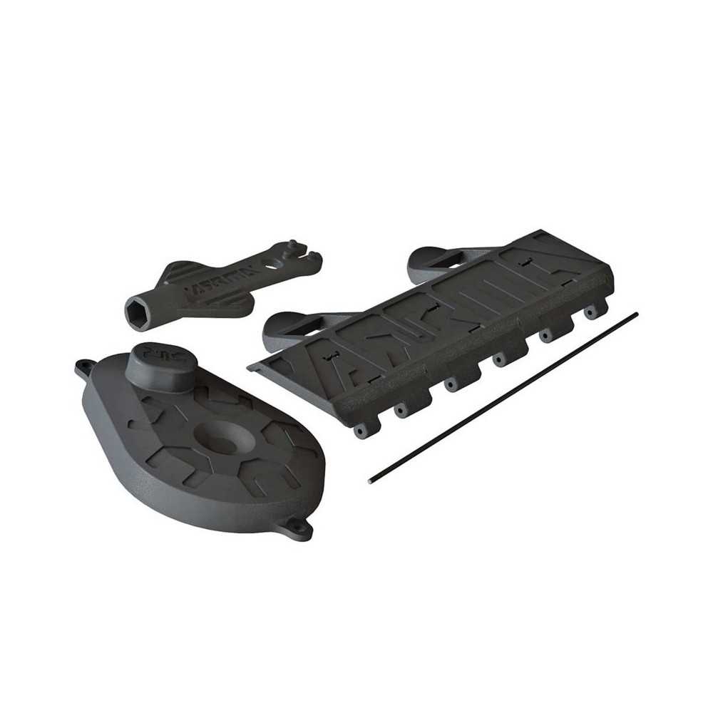 Arrma Battery Door Gear Cover Shock Tool: Voltage ARAC9352 Arrma Battery Door Gear Cover Shock Tool: Voltage ARAC9352