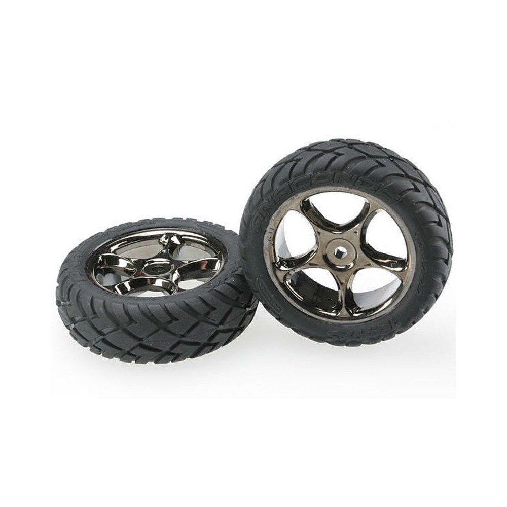 Ruedas montadas Tracer 2.2 cromo negro Anaconda delanteras Traxxas TRX2479A Ruedas montadas Tracer 2.2 cromo negro Anaconda delanteras Traxxas TRX2479A