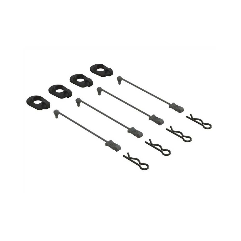 Arrma Body Clip Retainers Black 4: 1-5 Scale ARA390294 Arrma Body Clip Retainers Black 4: 1-5 Scale ARA390294