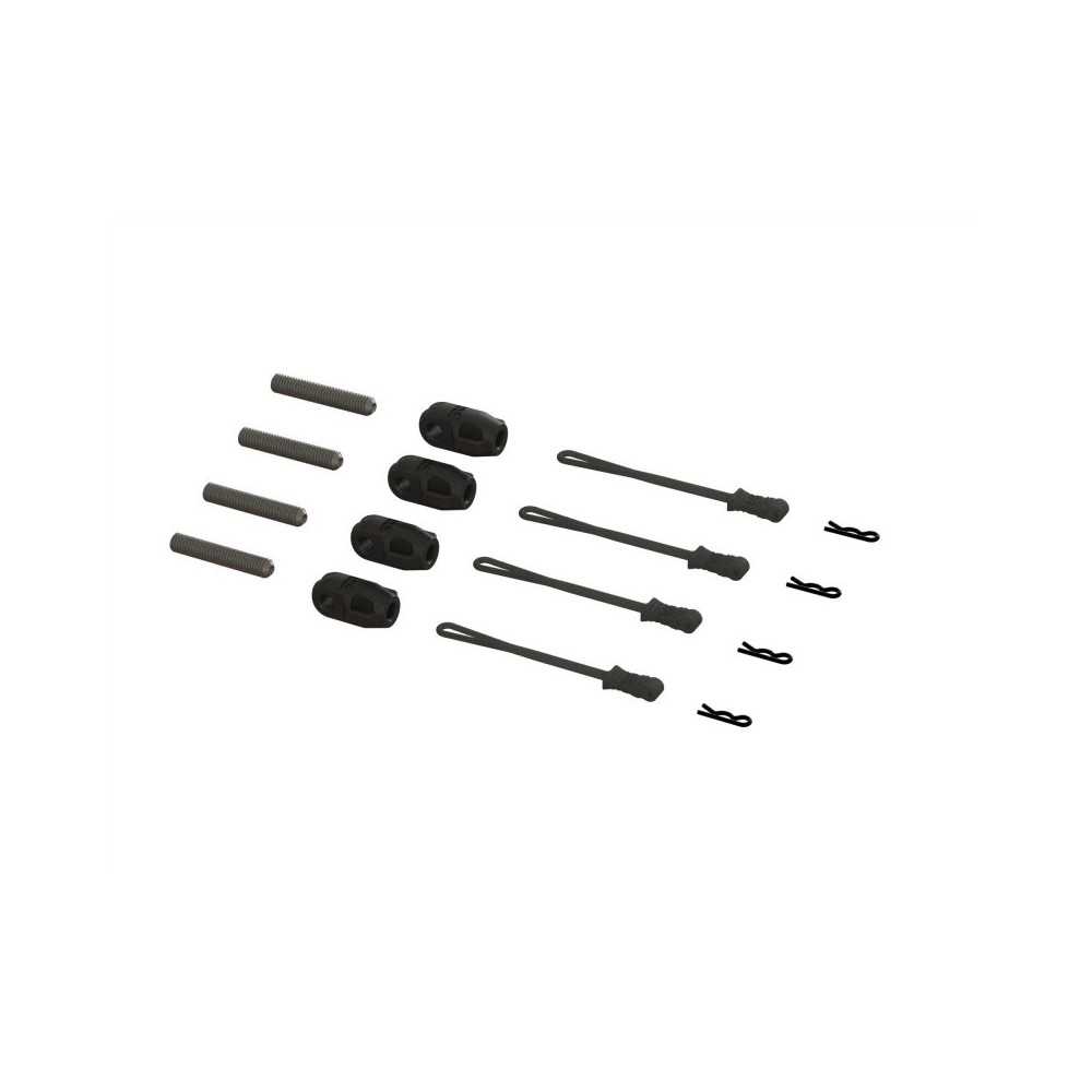 Arrma Brace Rod Ends with Pins And Retainers 4 ARA320477