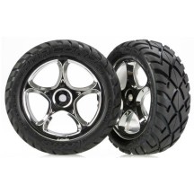 Ruedas Traxxas Completas montadas (Llantas tracer 2.2 cromo y neumaticos anaconda) TRX2479R