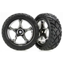 Ruedas Traxxas Completas montadas (Llantas tracer 2.2 cromo y neumaticos anaconda) TRX2479R