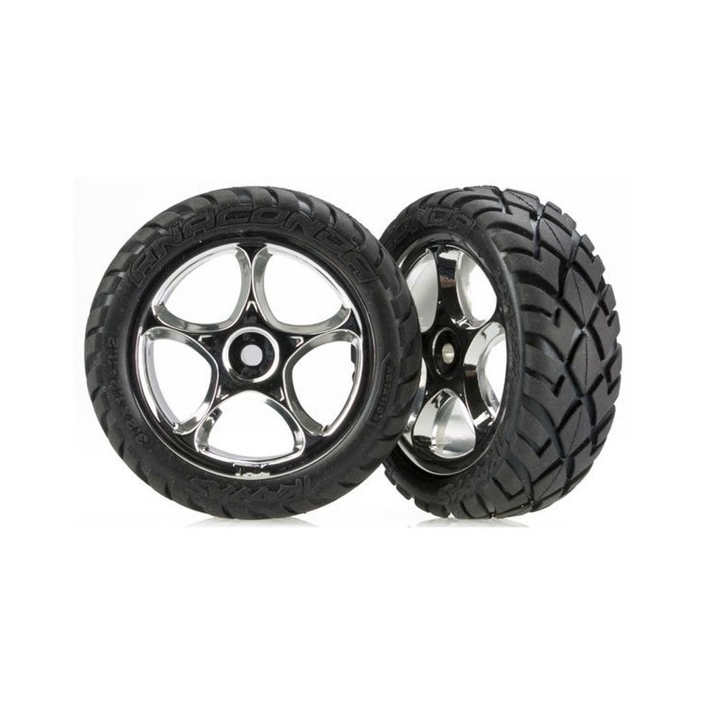 Ruedas Traxxas Completas montadas (Llantas tracer 2.2 cromo y neumaticos anaconda) TRX2479R Ruedas Traxxas Completas montadas (Llantas tracer 2.2 cromo y neumaticos anaconda) TRX2479R