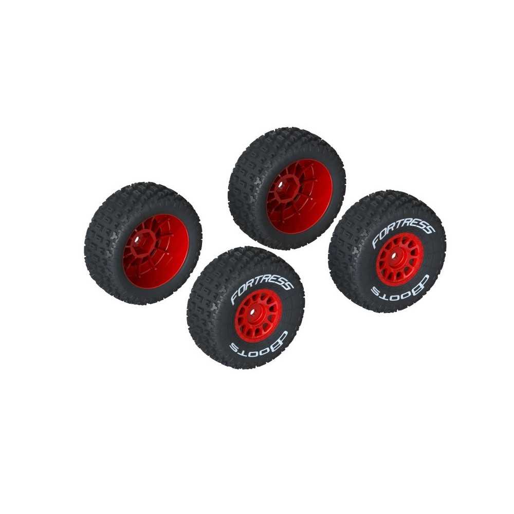 Arrma dBoots 'FORTRESS' Tire Set Glued Red 2 Pairs ARA550116