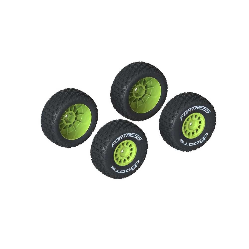 Arrma dBoots 'FORTRESS' Tire Set Glued Yellow 2 Pairs ARA550115