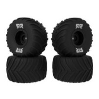 Arrma dBoots Chevron Mounted Tire Set Glued Black 2 Pairs: GROM ARA-3115