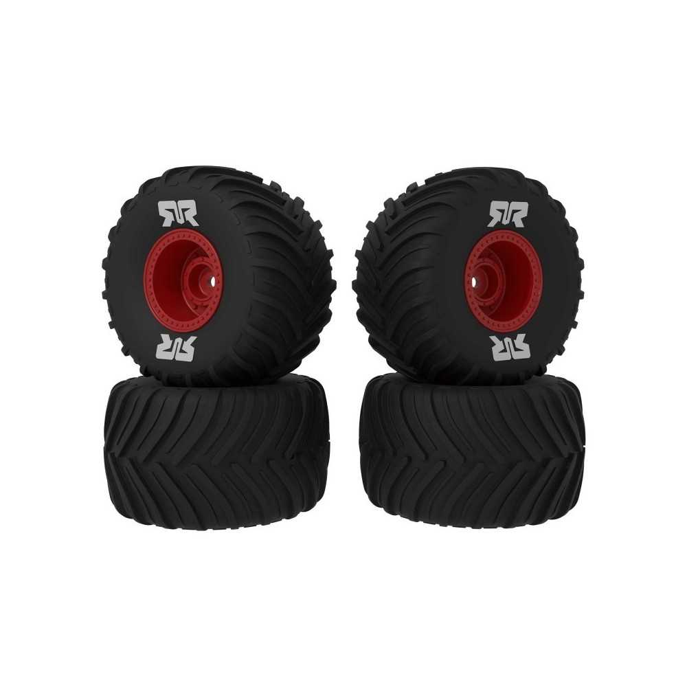 Arrma dBoots Chevron MT Tire Set Glued Red 2 Pairs: GROM ARA-2585