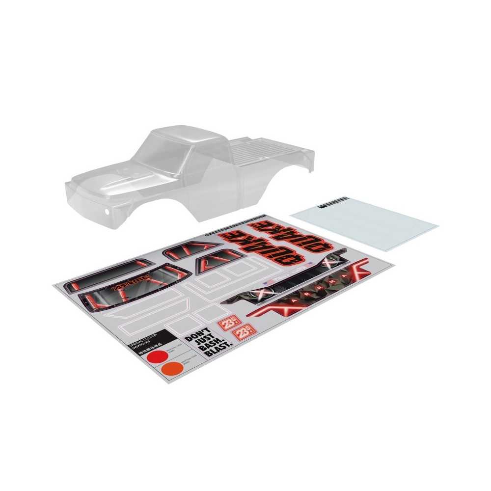 Arrma QUAKE Clear Body Inc Decals-Window Masks ARA-2870