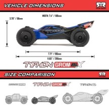 Arrma TYPHON GROM 223S BLX Brushless 4X4 Small Scale Buggy RTR with Battery & Charger Blue ARA2306ST2