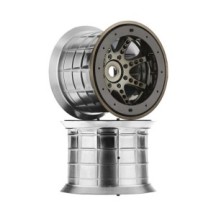 Axial Racing 1-8 Oversize 8-Spoke 3.8 Beadlock Wheels 17mm Hex Black Chrome 2 AXIC8046