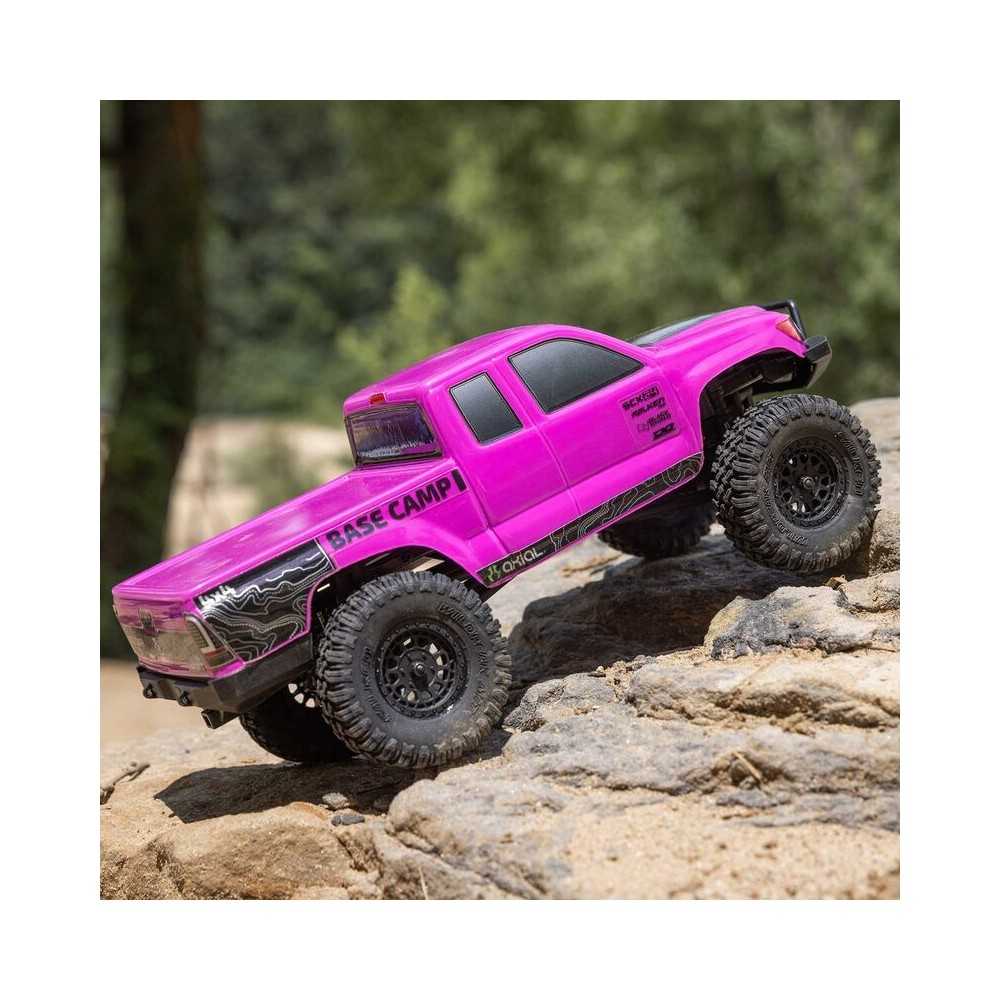 Axial Racing 1/24 SCX24 Base Camp 4WD Rock Crawler Brushed RTR with Battery & Charger Pink AXI-1219T3 Axial Racing 1/24 SCX24 Base Camp 4WD Rock Crawler Brushed RTR with Battery & Charger Pink AXI-1219T3