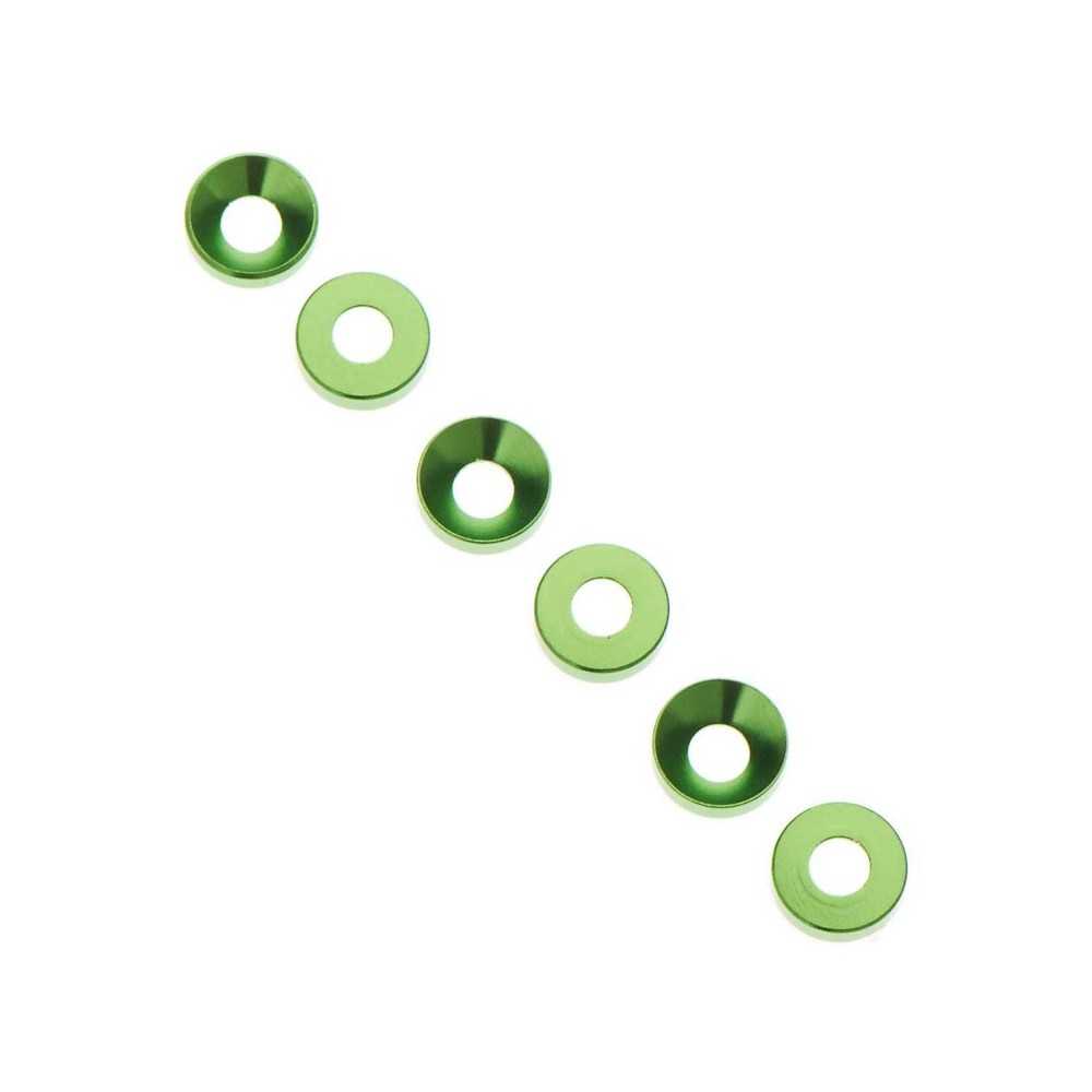 Axial Racing Cone Washer 3x6.9x2mm Green 6 AXIC1101