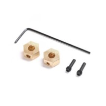 Cubos hexagonales de latón 2 para SCX24 y AX24 Axial AXI302002