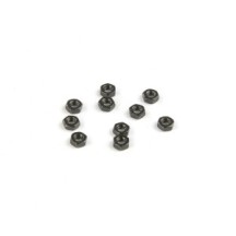 Tuercas Racing M3 finas hexagonales negras Axial AXA1040