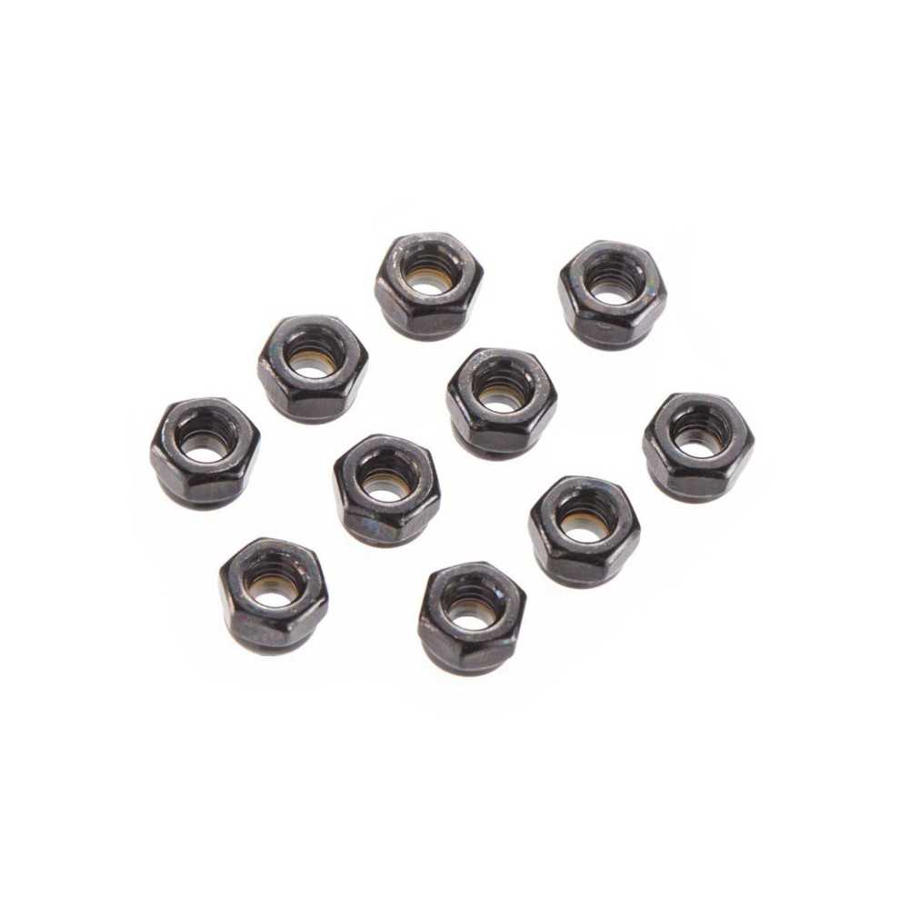 Axial Racing Nylon Locking Hex Nut 4mm Black 10 AXIC3151