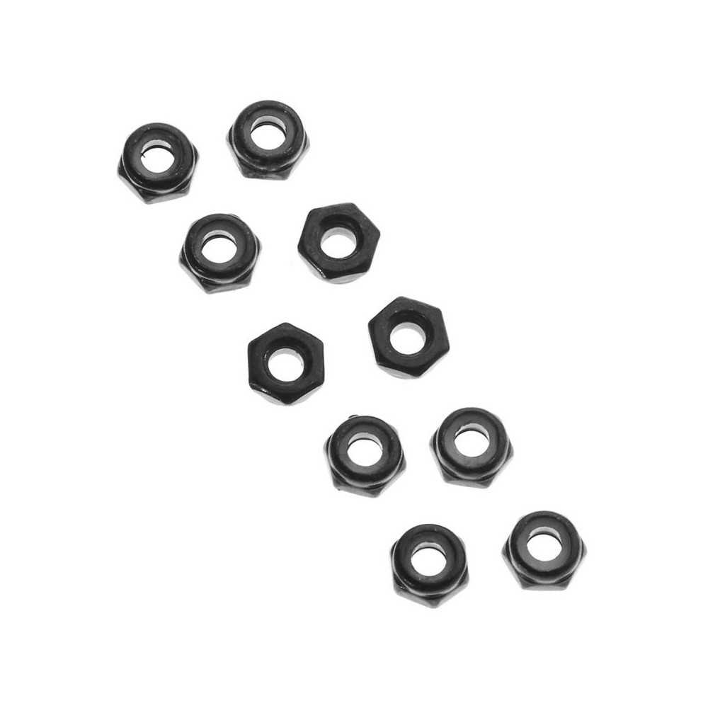 Axial Racing Thin Nylon Locking Hex Nut M3 Black 10 AXIC1052