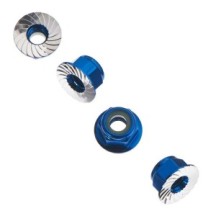 Axial Racing Wheel Nut M4 Serrated Blue 4 AXIC1046