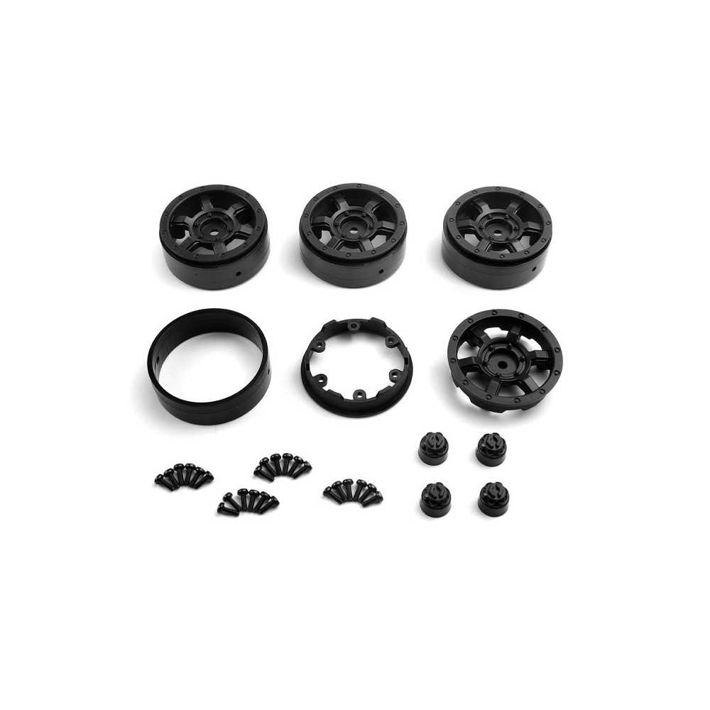 HPI Racing HPI Racing CC-6 Beadlock Wheel 1.3in Black-4pcs HPI-161114