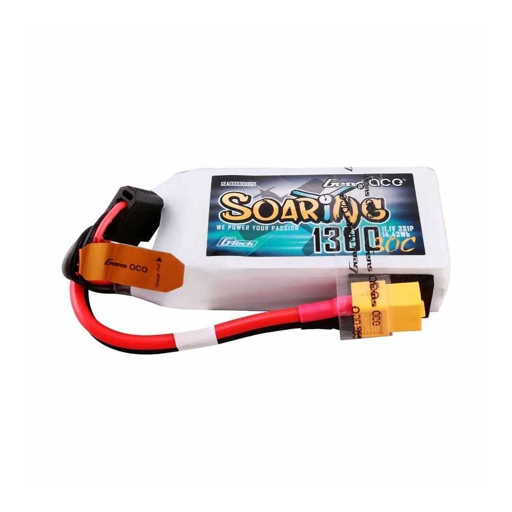 GENS ACE Soaring LIPO 3s 11.1v-1300-30c (xt60) 71.5x21mm 110g g-tech GE1-1300-3X6GT