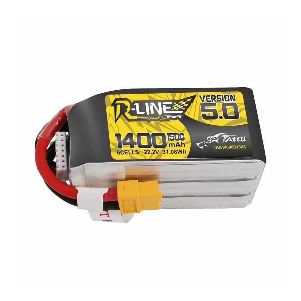 GENS ACE Tattu-r 5.0 LIPO 6s 1400mah-150c (xt60) 78x38x40mm 223g GE1TA-1400-6X6ST