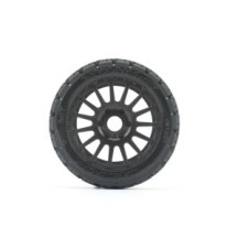 JETKO Ex tomahawk 1:8 buggy belted tyre black wheels 17mm hex (2) JK1501RB