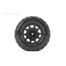 Neumáticos Ex MT King Cobra 2.8 con llantas negras Jetko JK2802CB