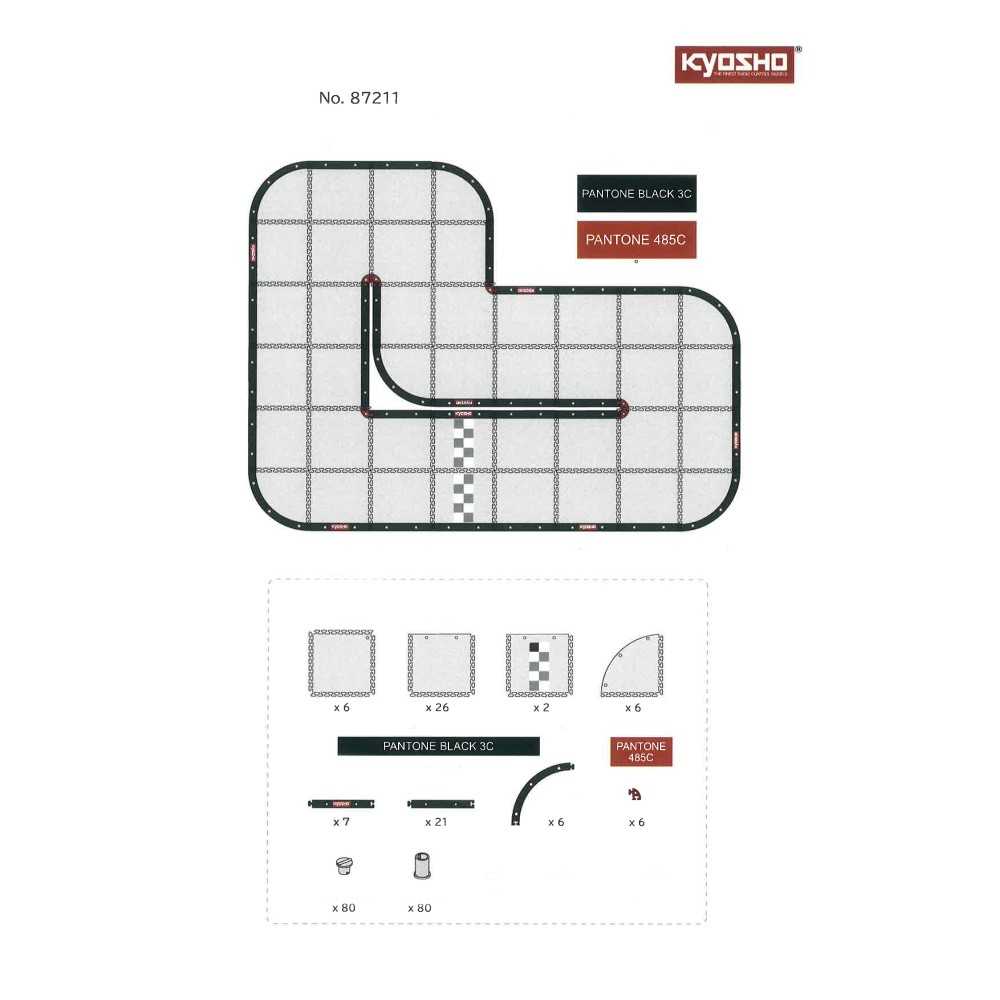 KYOSHO Mini-z carpet track 50 basic set (40pcs - 50x50) K.87211B