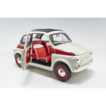 KYOSHO DIE CAST KYOSHO 1:18 fiat nuova 500 sport light gray/red line KS08966SLG