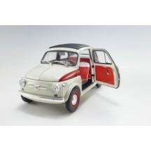 KYOSHO DIE CAST KYOSHO 1:18 fiat nuova 500 sport light gray/red line KS08966SLG